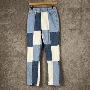 Pacsun Jeans Womens SZ 25 Patch Work High Slim Taper Mixed  Denim Coloblock